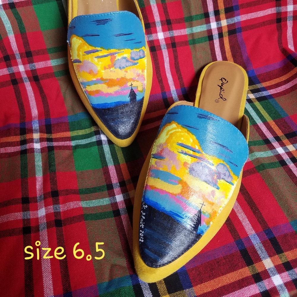 Hand painted mules